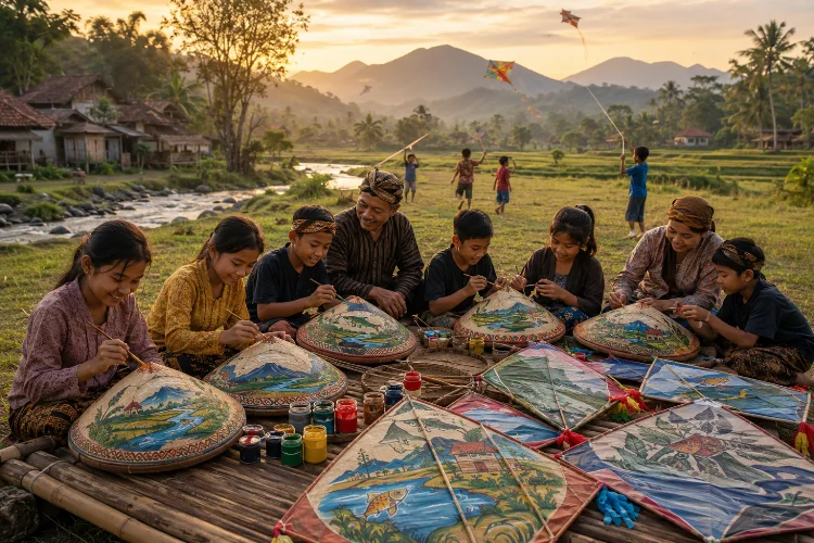 Pengalaman Menghias Layang-Layang dan Caping