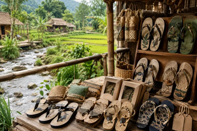 Kriya Sandal Jepit sebagai Oleh-Oleh Khas Desa