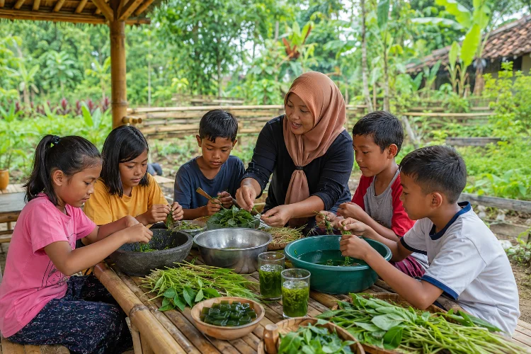Membuat Cincau Hijau dan Mengenal Tanaman Lokal