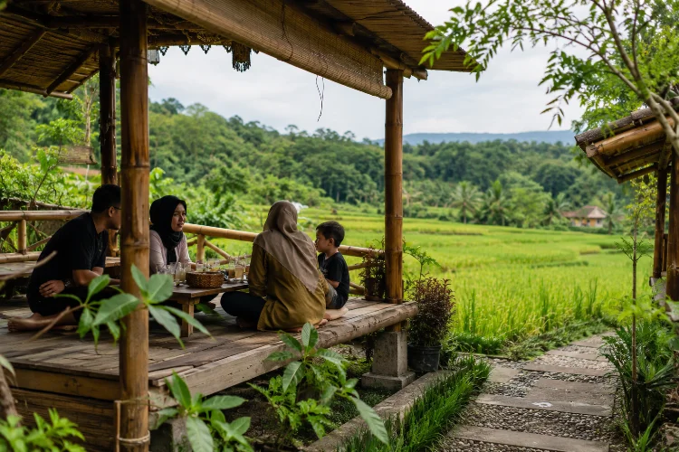 Teras Desa Cisande, Tempat Santai Bernuansa Pedesaan